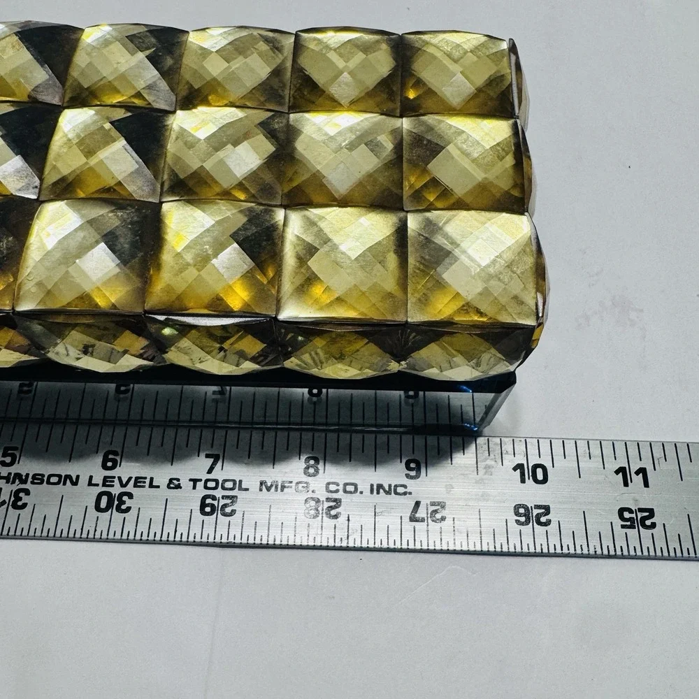 Z Gallerie Stella Lot 2 Gold Studded Jewelry Trinket Box Mirror Textured Square